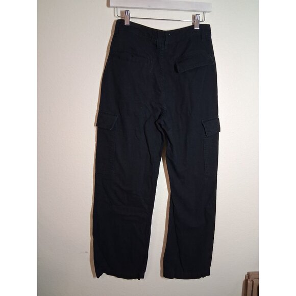 Cotton-On Denim Cargo Pants Casual Grunge Y2K Wide Leg Outdoor Black Womens Sz 4 - Picture 3 of 6